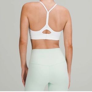 Lululemon Flow Y Adjustable Back Sports Bra (White)